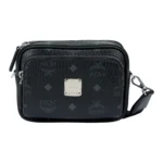 MCM Klassik Visetos Artificial Leather Crossbody Bag, Shoulder Bag Extra Mini Unisex Black MMRAAKC03BK001